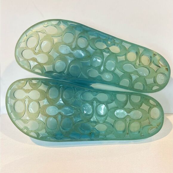 Coach Ulyssa Jelly Pool Blue Slide Sandals -Women's Size 7.5-8 - Picture 3 of 5
